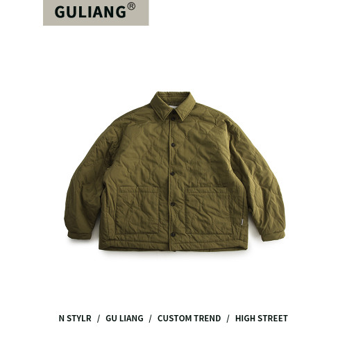 GU LIANG「設計師品牌」好物精選丨日系簡約純色絎線情侶薄棉外套
