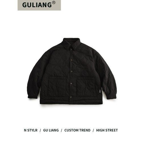 GU LIANG「設計師品牌」好物精選丨日系簡約純色絎線情侶薄棉外套