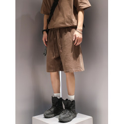 純色水洗重磅美式潮牌夏季短褲男生褲子寬鬆休閒運動褲五分褲