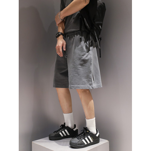 純色水洗重磅美式潮牌夏季短褲男生褲子寬鬆休閒運動褲五分褲