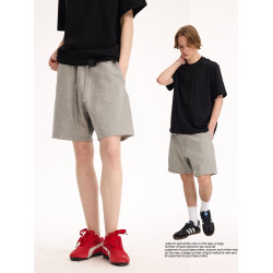 UNF 450克重磅老錢風廓形毛圈衛褲寬鬆休閒運動短褲五分褲潮男女