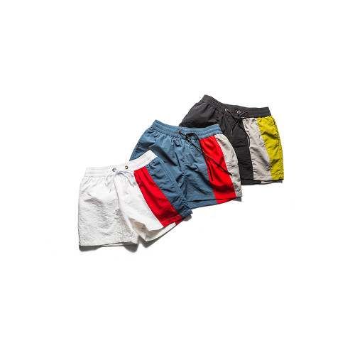 高級感撞色情侶三分短褲男款帶內襯家居休閒輕薄速乾運動沙灘泳褲