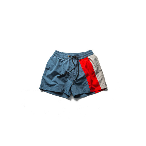 高級感撞色情侶三分短褲男款帶內襯家居休閒輕薄速乾運動沙灘泳褲