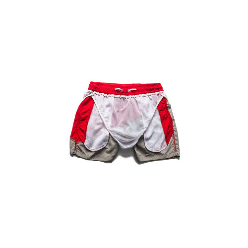 美式休閒高級帶內襯撞色拼接三分短褲男款夏季輕薄速乾運動沙灘褲