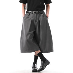 BLANKIN 夏季設計感廓形垂感灰色七分褲男女時髦百搭休閒西褲短褲