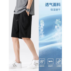 廻力冰絲運動短褲男款夏季外穿新款青少年男生速乾休閒五分褲男士