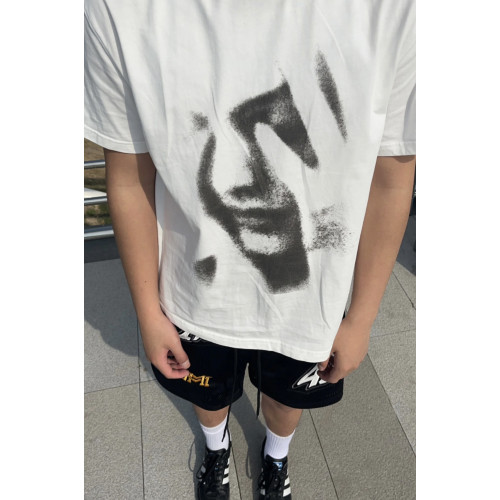 美式復古貼布刺綉圖案美式短褲夏季雙層網眼透氣抽繩四分運動褲潮