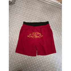 阿荒與阿鹵韓國復古松緊腰運動休閒男女短褲五分褲設計感日常情侶