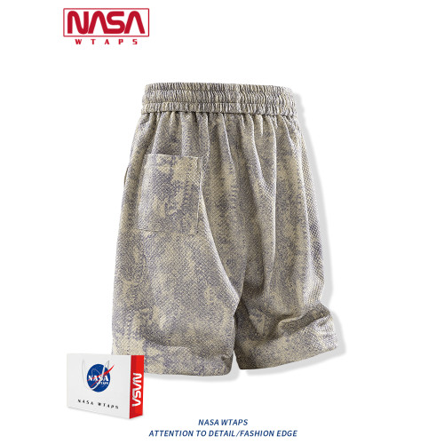 NASA WTAPS美式紥染休閒短褲男士夏季寬鬆運動冰感透氣運動五分褲