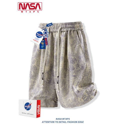 NASA WTAPS美式紥染休閒短褲男士夏季寬鬆運動冰感透氣運動五分褲
