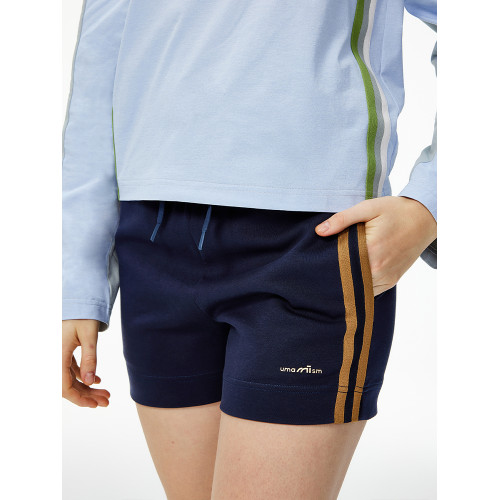 UMAMIISM 有茂密聲 25SS 復古撞色條紋抽繩彈力親膚運動休閒短褲