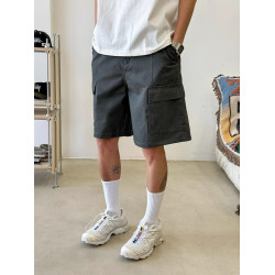 美式復古大口袋做舊工裝短褲男女夏季高街寬鬆休閒機能直筒五分褲