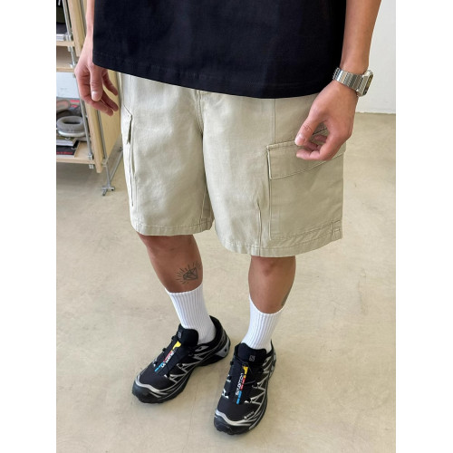 美式復古大口袋做舊工裝短褲男女夏季高街寬鬆休閒機能直筒五分褲