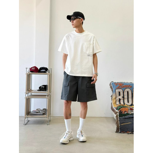 美式復古大口袋做舊工裝短褲男女夏季高街寬鬆休閒機能直筒五分褲