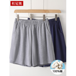中老年爸爸夏季純棉男士短褲運動五分褲松緊腰寬鬆睡褲老人家居褲