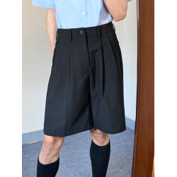 dk製服男夏季短西褲中性五分褲子寬鬆日系百搭休閒黑色學生校服褲