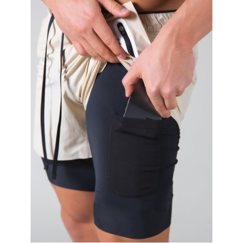 運動褲男拉鍊口袋短褲肌肉健身潮夏季跑步訓練透氣彈力休閒遊泳褲