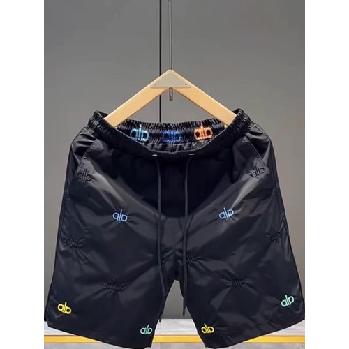 男生夏季休閒短褲歐貨寬鬆潮牌直筒褲子輕奢氣質五分褲刺綉沙灘褲