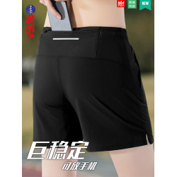 2條更優惠】可放手機運動短褲男速乾透氣馬拉松跑步四分褲籃球褲K