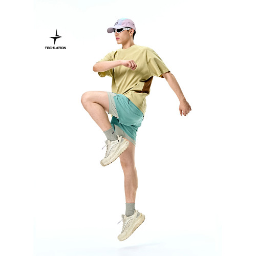 美式街頭二合一透氣運動短褲男女夏季戶外輕量upf50防曬四分褲子