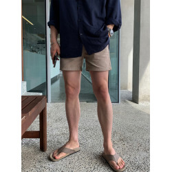 深卡其色時尚休閒短褲男款夏季美式潮流痞帥vibe風寬鬆直筒四分褲