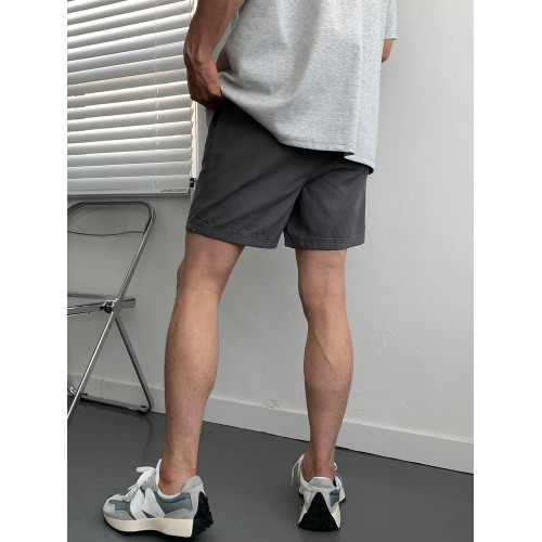 深卡其色時尚休閒短褲男款夏季美式潮流痞帥vibe風寬鬆直筒四分褲