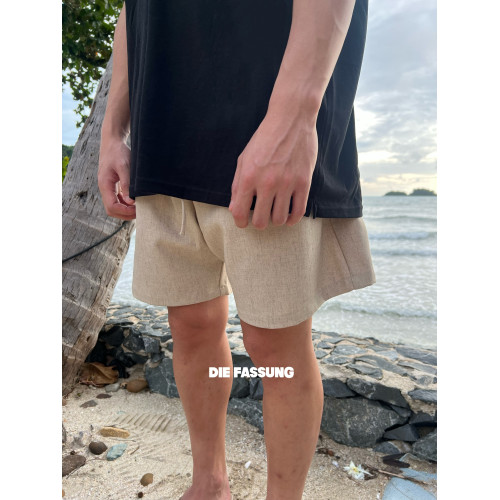 DieFassung亞麻短褲夏季寬鬆慵懶靜奢老錢風褲子休閒百搭度假褲子