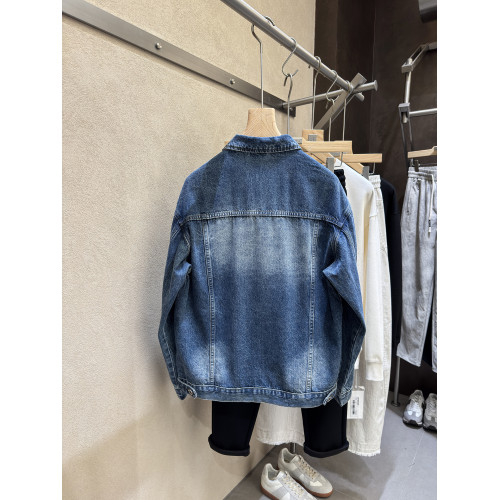 特！痞帥之首！重磅牛王！無di質感！東莞貨水洗磨白男牛仔衣外套