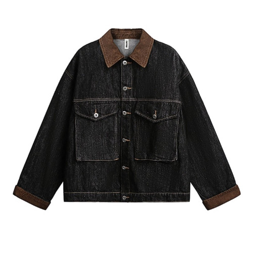 SHISANXUN美式潮牌復古巴恩風丹甯牛仔外套工裝vintage繙領夾克男