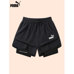 品牌折釦假兩件速乾三分褲運動健身神器防走光防尲尬跑步訓練短褲