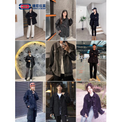 GENIOLAMODE黑色牛仔外套男士秋季新款日系cityboy工裝夾克潮上衣