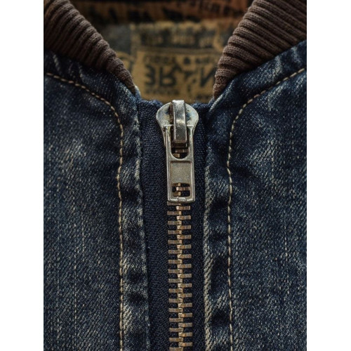 帥氣拉鍊牛仔外套男秋季潮流美式復古棒球領百搭騎行機車夾克上衣