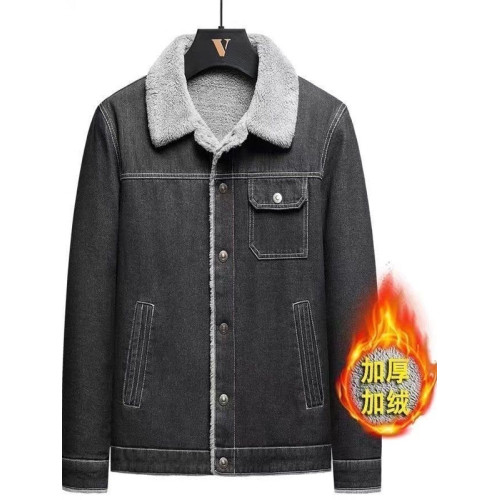 男士牛仔外套秋冬季加絨加厚寬鬆休閒夾克乾活耐磨保暖工作服上衣