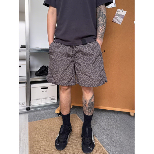 夏季山系豹紋工裝短褲戶外機能風防水速乾男寬鬆百搭運動五分短褲
