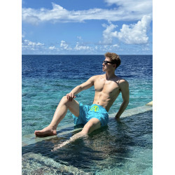 戶外海邊沙灘冰絲速乾可下水短褲男寬鬆短褲男士沖浪褲溫泉遊泳褲