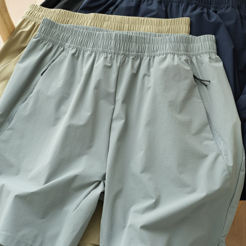 反季特 輕薄透氣 男士錦綸梭織短褲 純色休閒五分褲中褲夏款男裝