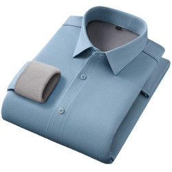 普甯襯衫棉羊毛襯衫男加絨加厚保暖襯衣加厚商務休閒羊毛襯衫