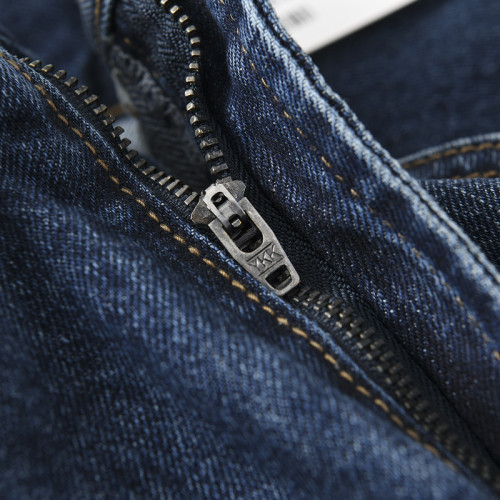 日單試衣原單餘貨剪標男士全棉水洗復古寬鬆直筒牛仔褲潮