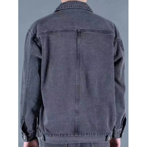 秋冬加絨加厚牛仔外套男潮牌工裝夾克外穿勞保防燙耐磨工作上衣男