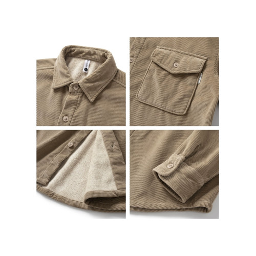 日系百搭EFRP加絨工裝燈芯絨襯衫男款秋冬季2025新款長袖保暖襯衣