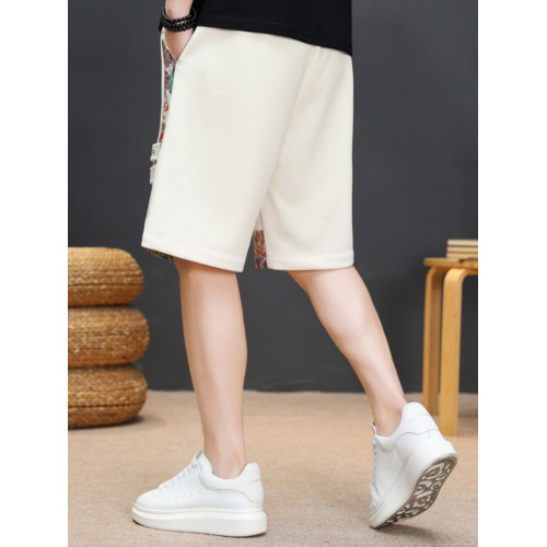 夏季冰絲薄款速乾短褲男潮牌風運動四分褲寬鬆休閒五分中褲子