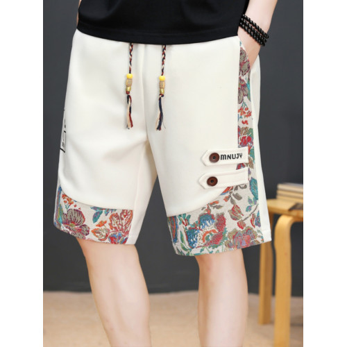 夏季冰絲薄款速乾短褲男潮牌風運動四分褲寬鬆休閒五分中褲子