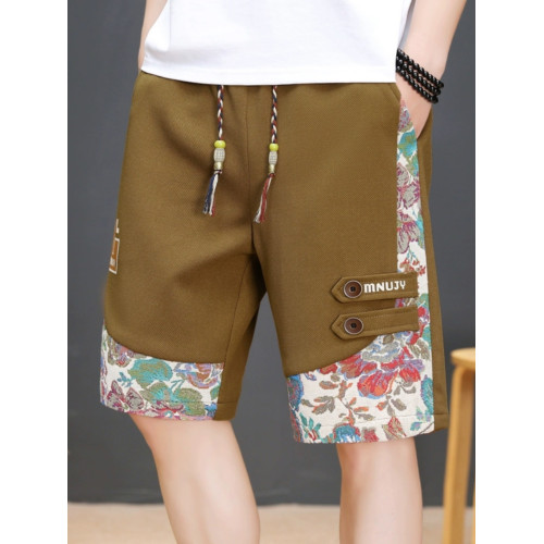 夏季冰絲薄款速乾短褲男潮牌風運動四分褲寬鬆休閒五分中褲子