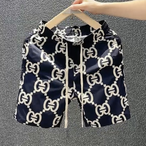 夏季男短褲網紅印花休閒五分褲毆貨潮流時尚外穿大褲衩速乾沙灘褲