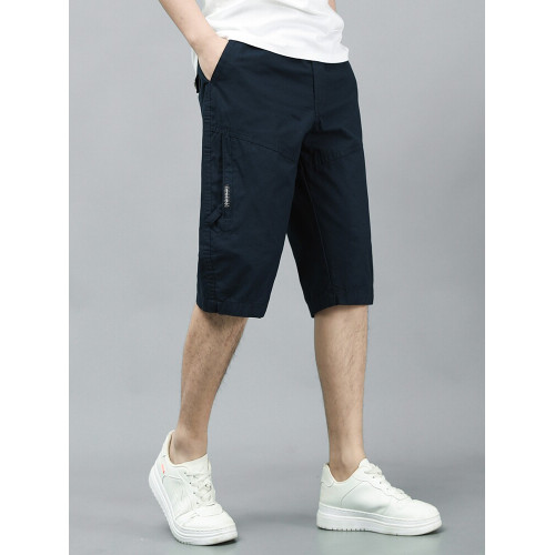 夏季男士純棉七分褲透氣薄款中老年爸爸短褲寬鬆工裝運動沙灘中褲