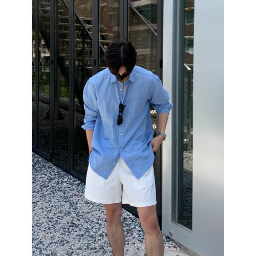 SSUMENAM白色短褲男夏季休閒水洗棉褲子潮牌百搭直筒五分褲沙灘