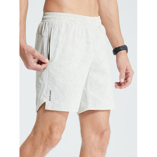 跑步美式拉鍊運動短褲男速乾冰絲馬拉松薄款健身籃球訓練四分褲