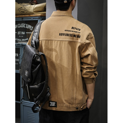 冬季美式新款男士牛仔外套2025痞帥潮牌工裝夾克秋冬休閒獵裝上衣