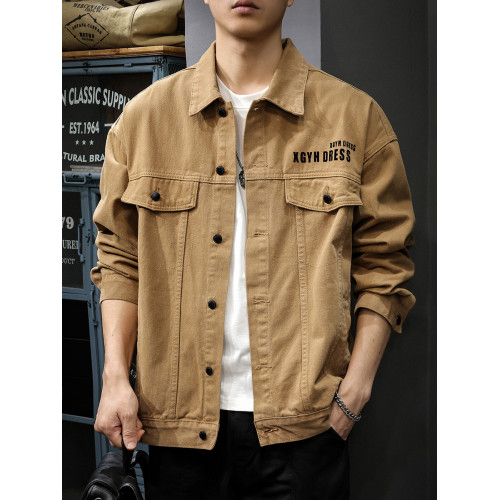 冬季美式新款男士牛仔外套2025痞帥潮牌工裝夾克秋冬休閒獵裝上衣