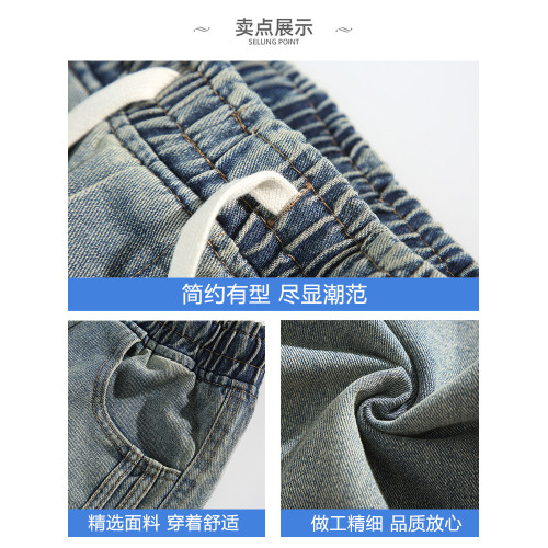 WASSUP ISSUE美式高街水洗牛仔褲男款秋季潮牌寬鬆直筒濶腿褲子男